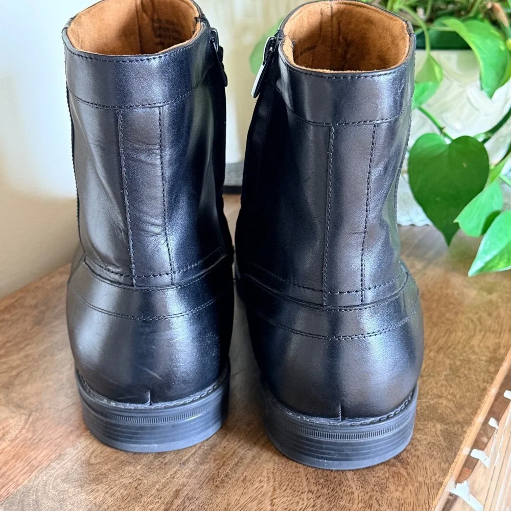 Florsheim Midtown Comfortech Plain Toe Zip Boot Men 18 Black Leather Ankle Dress